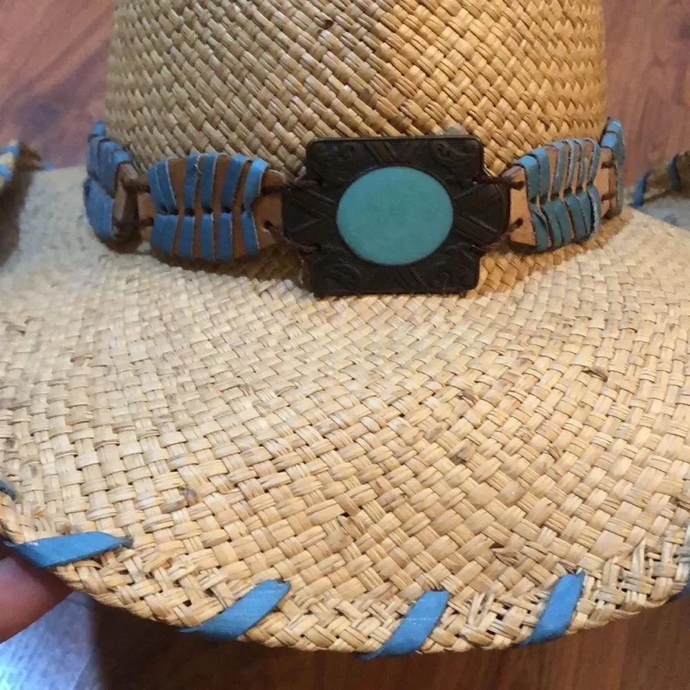 Bullhide beige and turquoise cowboy hat S